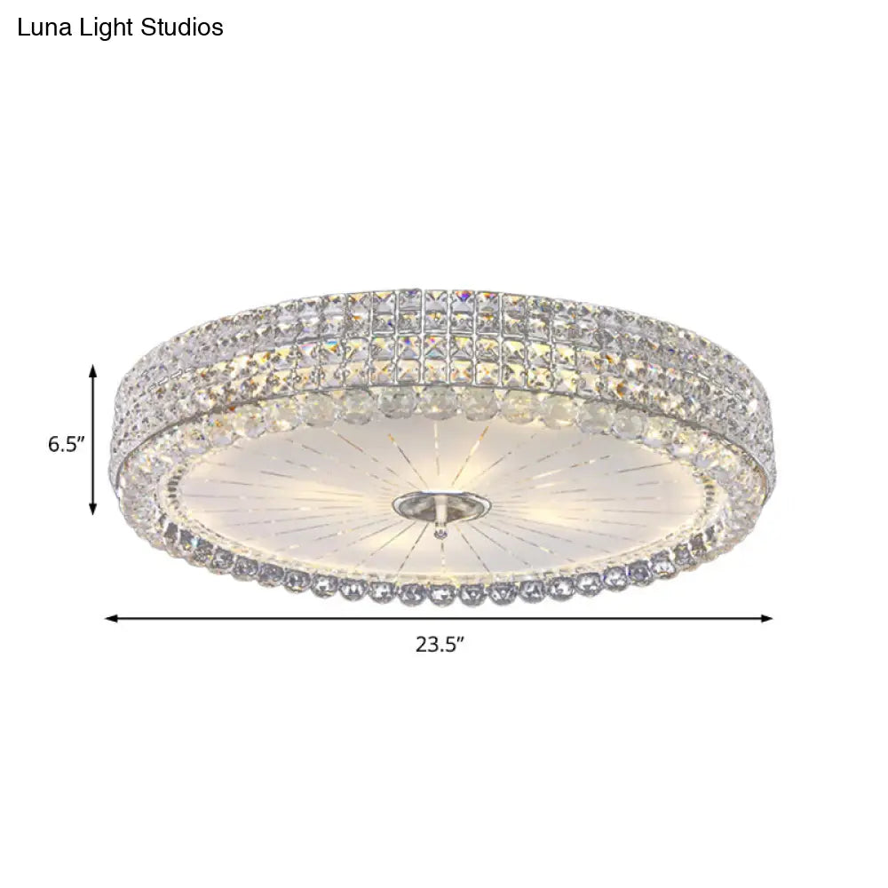 Lámpara de techo empotrada DecorBites™ contemporánea de cristal transparente con múltiples cabezales en cromo - 16"/19.5" de ancho.