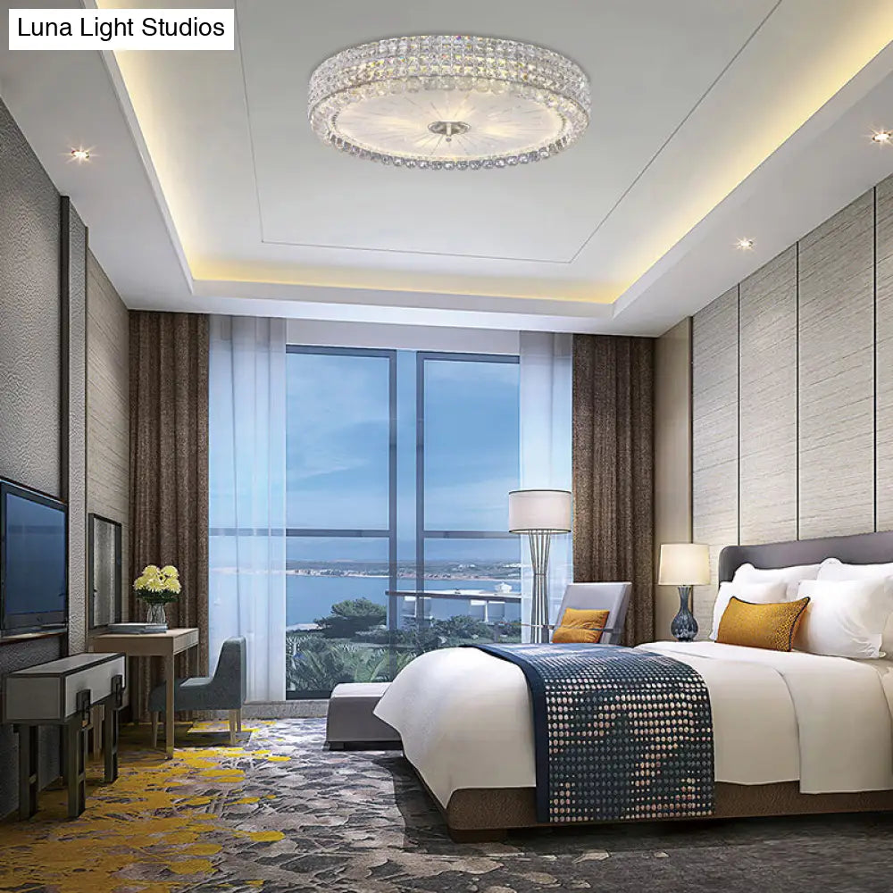 Lámpara de techo empotrada DecorBites™ contemporánea de cristal transparente con múltiples cabezales en cromo - 16"/19.5" de ancho.