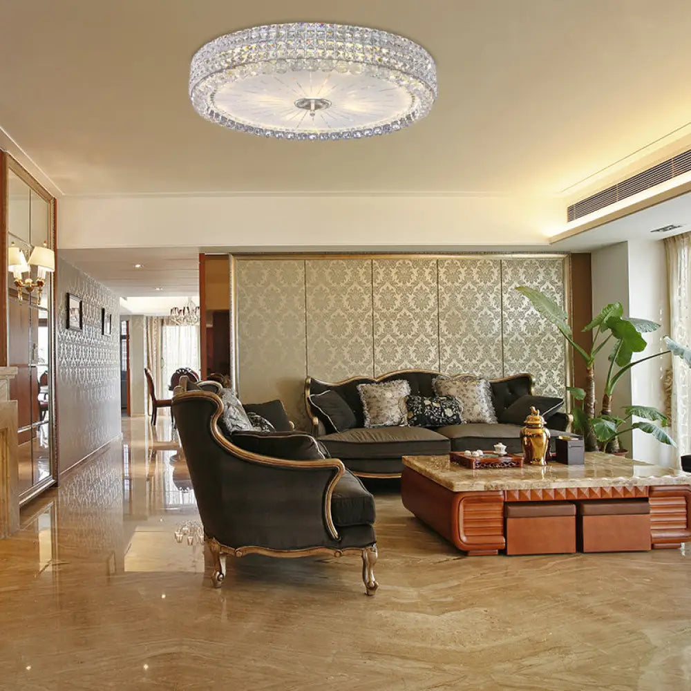 Lámpara de techo empotrada DecorBites™ contemporánea de cristal transparente con múltiples cabezales en cromo - 16"/19.5" de ancho.