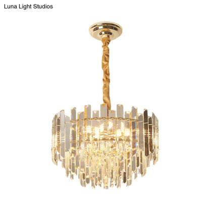 Contemporary Clear Crystal Prismatic Pendant Light Fixture - 8/10 Bulbs, 18"/23.5" Wide