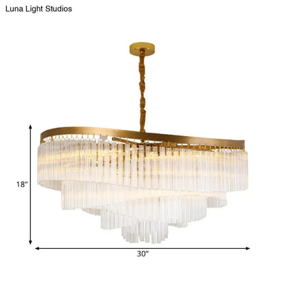 Contemporary Clear Crystal Prisms Chandelier Light with 10/11 Bulbs - Spiral Design, 21.5"/30" Wide - Perfect for Your Living Room