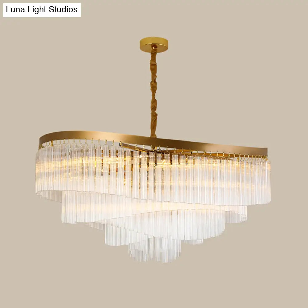 Contemporary Clear Crystal Prisms Chandelier Light with 10/11 Bulbs - Spiral Design, 21.5"/30" Wide - Perfect for Your Living Room