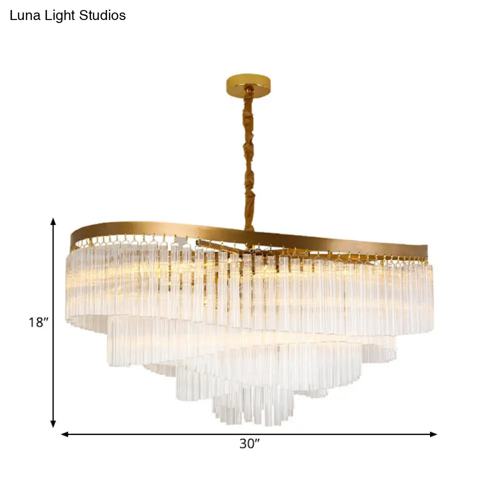 Contemporary Clear Crystal Prisms Chandelier Light with 10/11 Bulbs - Spiral Design, 21.5"/30" Wide - Perfect for Your Living Room