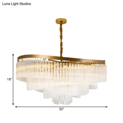 Contemporary Clear Crystal Prisms Chandelier Light with 10/11 Bulbs - Spiral Design, 21.5"/30" Wide - Perfect for Your Living Room