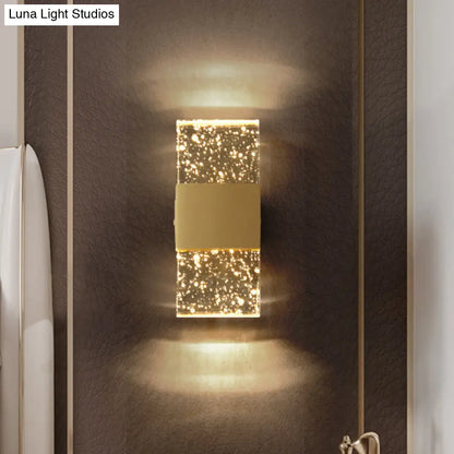 DecorBites™ DecorBites™ Contemporary Clear Cuboid LED Wall Light for Sleeping Room - Flush Mount Acrylic Bubble Fixture