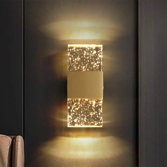 DecorBites™ DecorBites™ Contemporary Clear Cuboid LED Wall Light for Sleeping Room - Flush Mount Acrylic Bubble Fixture