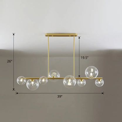 Lámpara de techo DecorBites™ contemporánea con burbujas de cristal transparente: elegante luz de techo para el comedor