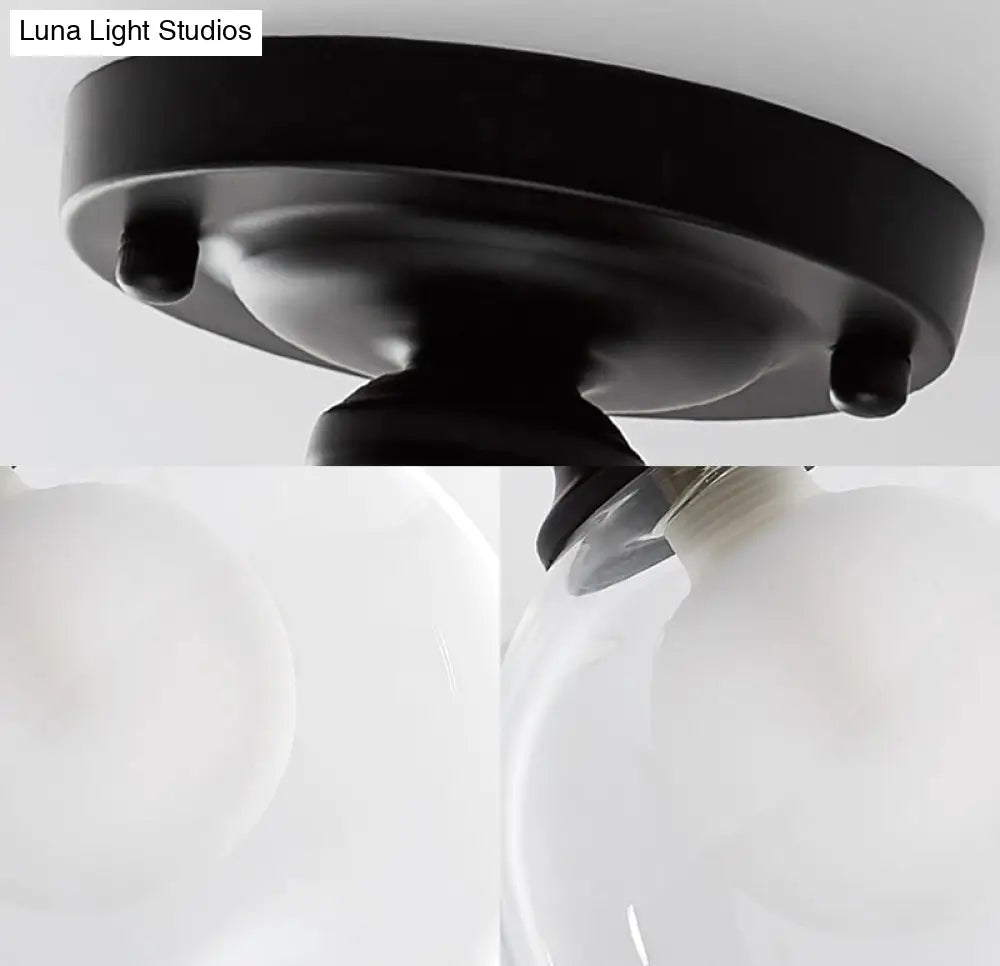 DecorBites™ DecorBites™ Contemporary Clear Glass Flush Mount Ceiling Light for Bedroom