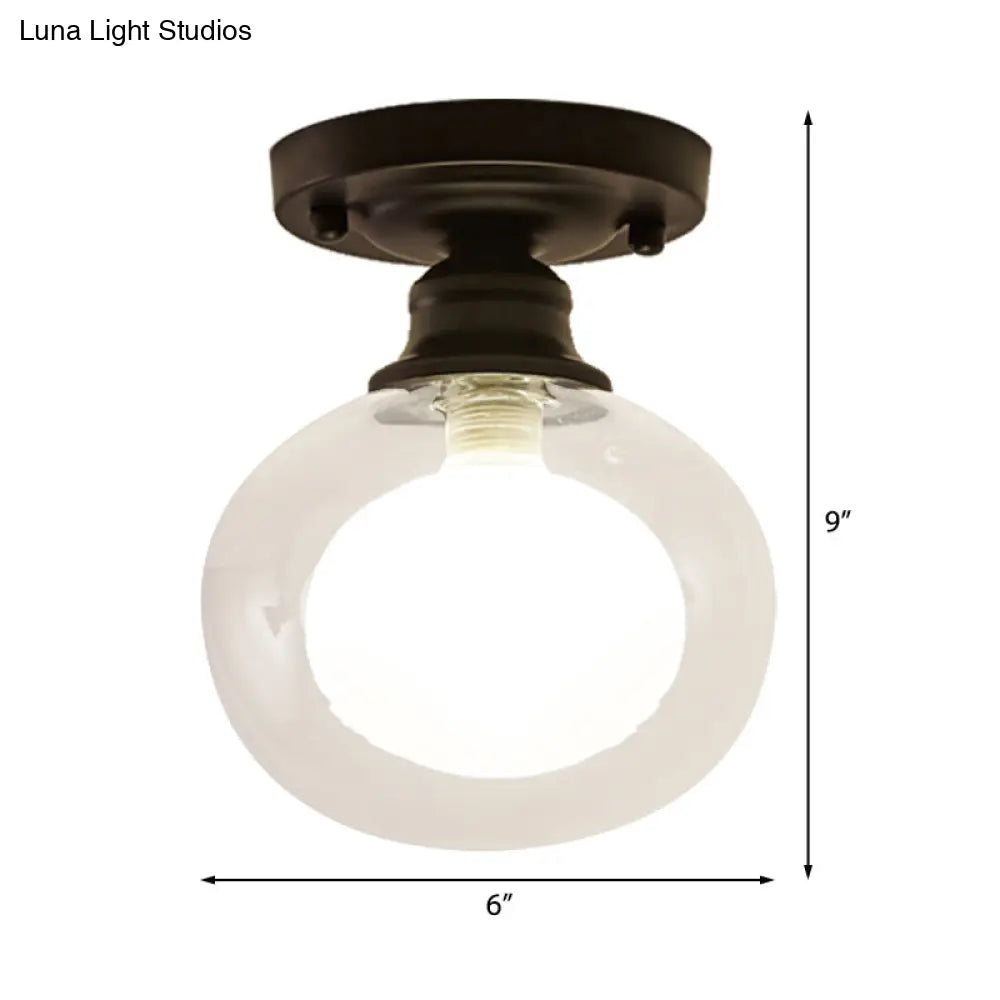 DecorBites™ DecorBites™ Contemporary Clear Glass Flush Mount Ceiling Light for Bedroom