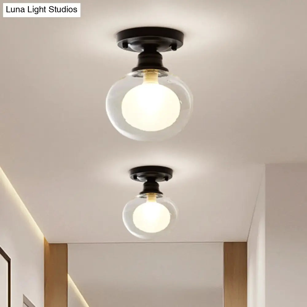 DecorBites™ DecorBites™ Contemporary Clear Glass Flush Mount Ceiling Light for Bedroom