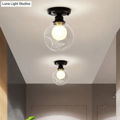 DecorBites™ DecorBites™ Contemporary Clear Glass Flush Mount Ceiling Light for Bedroom