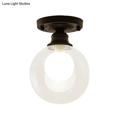 DecorBites™ DecorBites™ Contemporary Clear Glass Flush Mount Ceiling Light for Bedroom