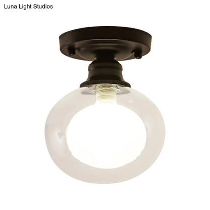 DecorBites™ DecorBites™ Contemporary Clear Glass Flush Mount Ceiling Light for Bedroom