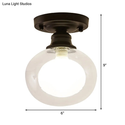 DecorBites™ DecorBites™ Contemporary Clear Glass Flush Mount Ceiling Light for Bedroom