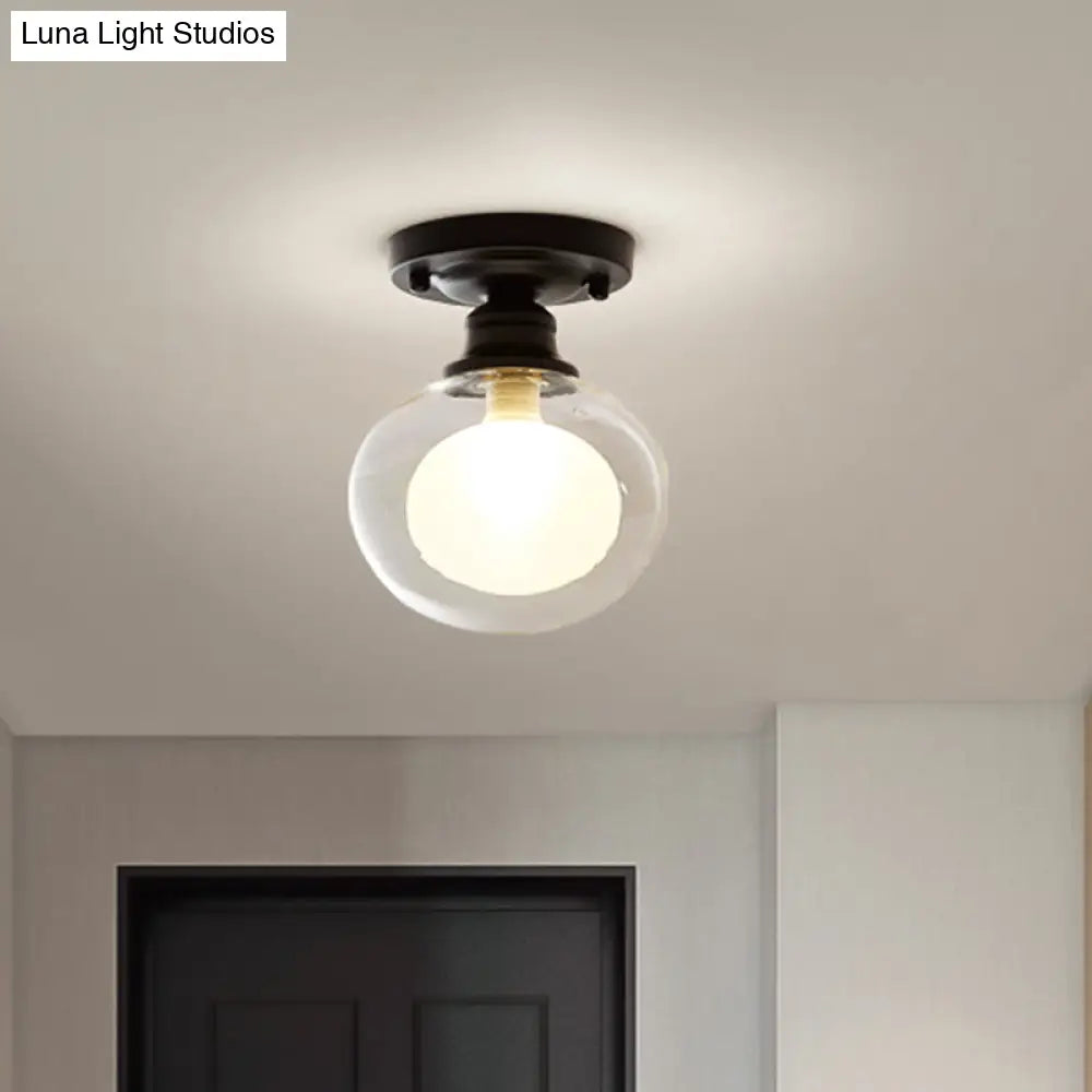 DecorBites™ DecorBites™ Contemporary Clear Glass Flush Mount Ceiling Light for Bedroom