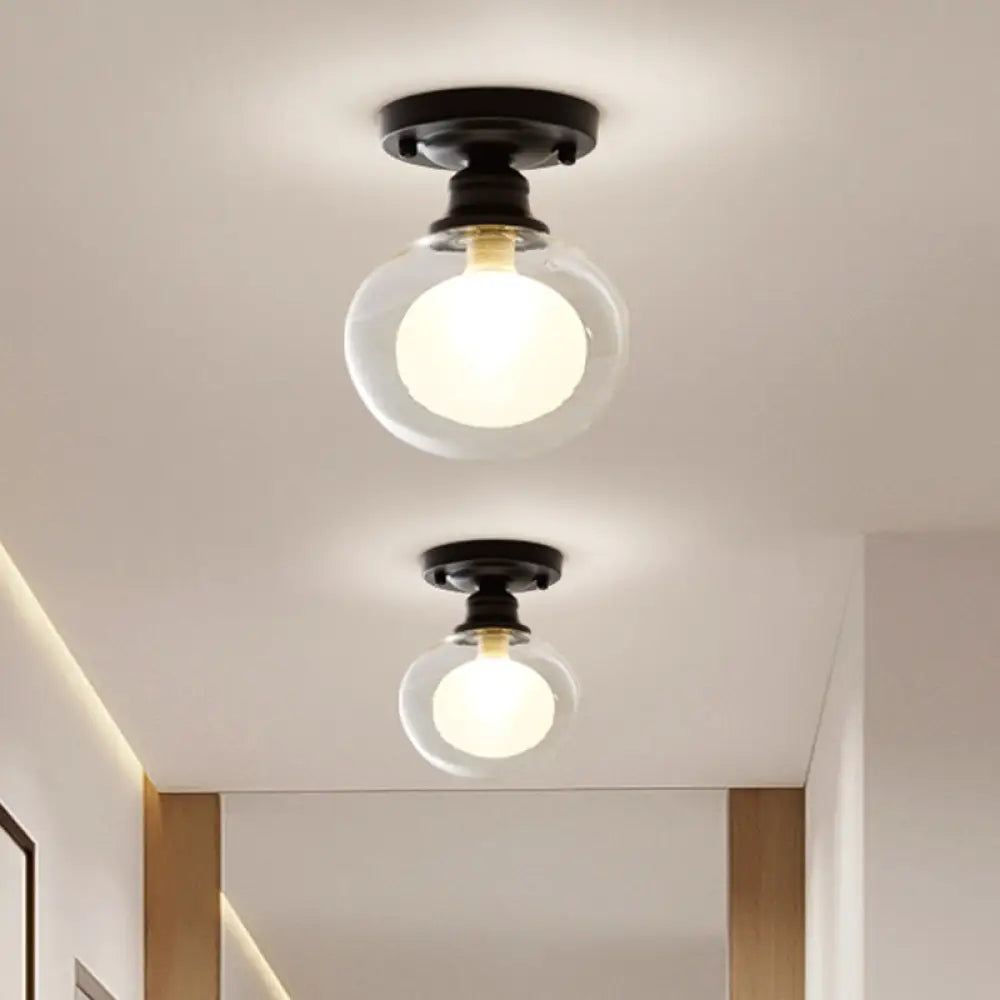 DecorBites™ DecorBites™ Contemporary Clear Glass Flush Mount Ceiling Light for Bedroom