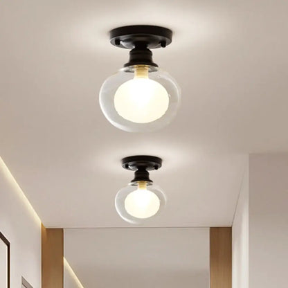 DecorBites™ DecorBites™ Contemporary Clear Glass Flush Mount Ceiling Light for Bedroom