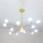 Contemporary Clear Glass Globe Chandelier for Living Room Ceiling