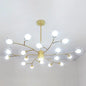 Contemporary Clear Glass Globe Chandelier for Living Room Ceiling