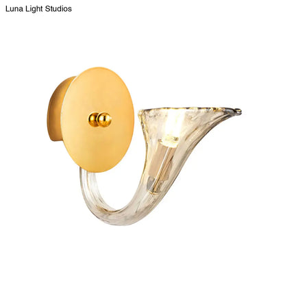 Aplique de pared DecorBites™ de cristal transparente contemporáneo en dorado para pasillo