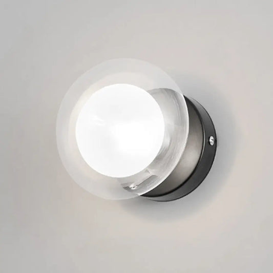 DecorBites™ DecorBites™ Contemporary Clear Glass Spherical Wall Sconce - Black and Gold, 1/3 Light