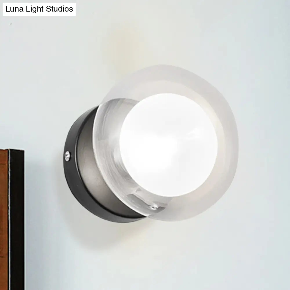 DecorBites™ DecorBites™ Contemporary Clear Glass Spherical Wall Sconce - Black and Gold, 1/3 Light