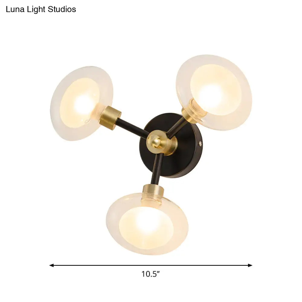 DecorBites™ DecorBites™ Contemporary Clear Glass Spherical Wall Sconce - Black and Gold, 1/3 Light