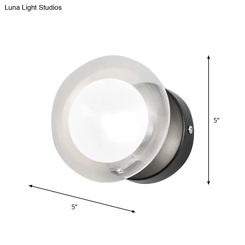 DecorBites™ DecorBites™ Contemporary Clear Glass Spherical Wall Sconce - Black and Gold, 1/3 Light