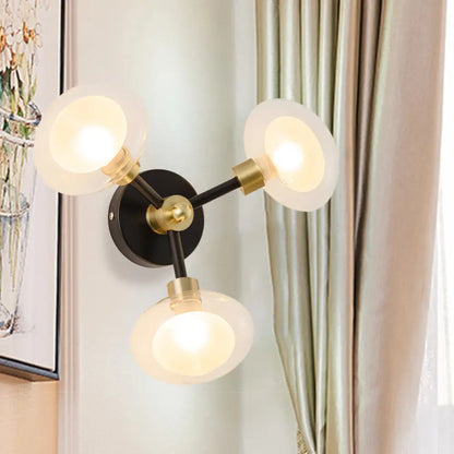 DecorBites™ DecorBites™ Contemporary Clear Glass Spherical Wall Sconce - Black and Gold, 1/3 Light