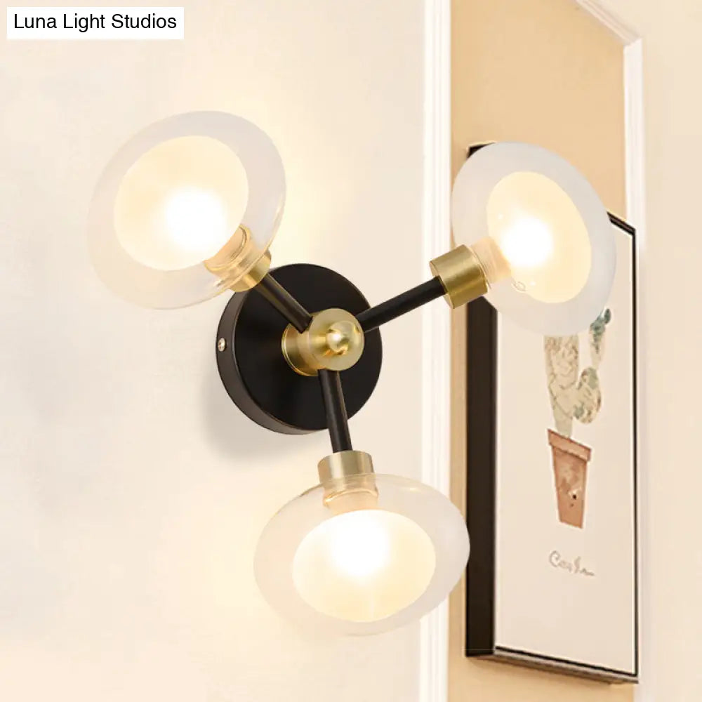 DecorBites™ DecorBites™ Contemporary Clear Glass Spherical Wall Sconce - Black and Gold, 1/3 Light