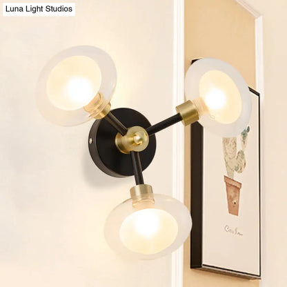 DecorBites™ DecorBites™ Contemporary Clear Glass Spherical Wall Sconce - Black and Gold, 1/3 Light