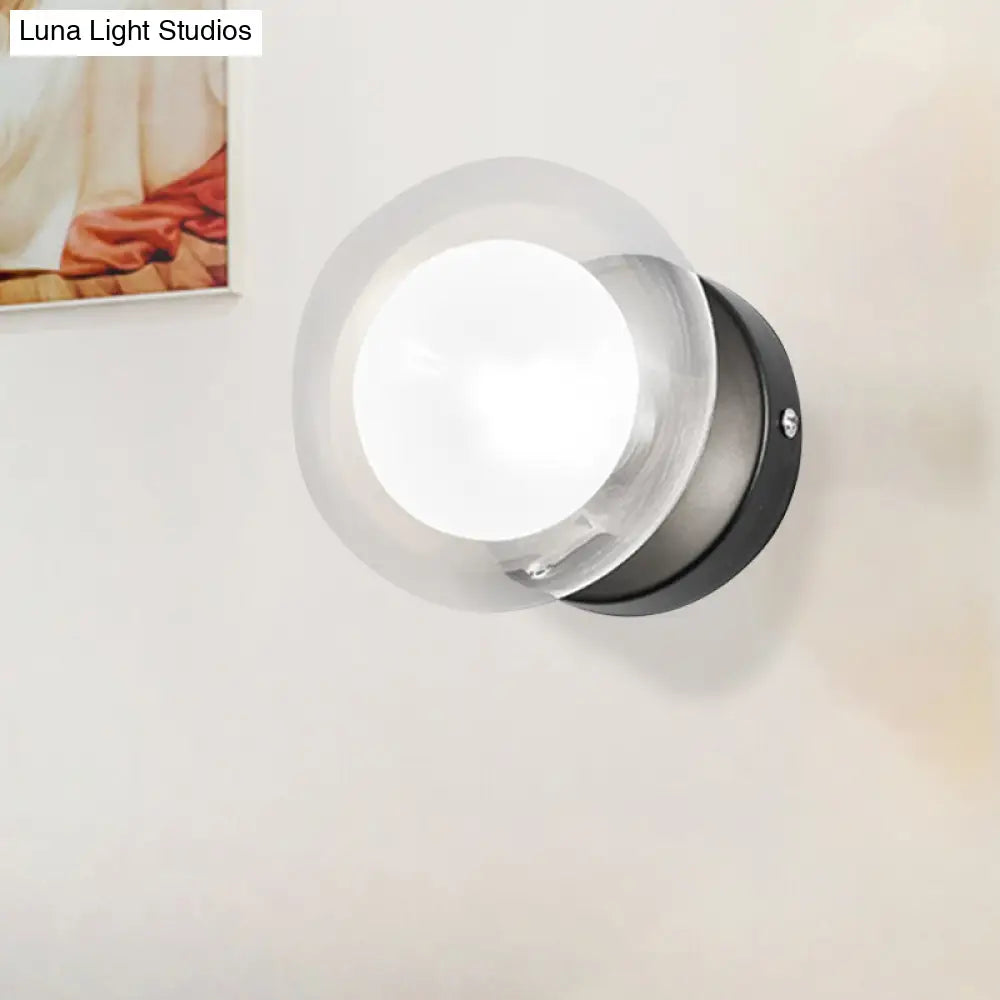 DecorBites™ DecorBites™ Contemporary Clear Glass Spherical Wall Sconce - Black and Gold, 1/3 Light