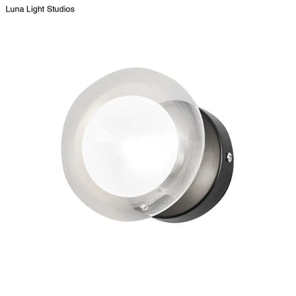 DecorBites™ DecorBites™ Contemporary Clear Glass Spherical Wall Sconce - Black and Gold, 1/3 Light