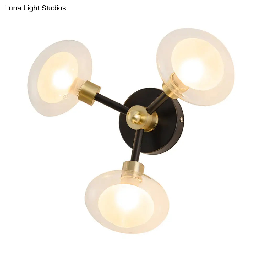 DecorBites™ DecorBites™ Contemporary Clear Glass Spherical Wall Sconce - Black and Gold, 1/3 Light