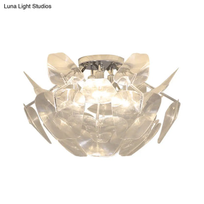 DecorBites™ DecorBites™ Contemporary Clear PVC Pine Cone Ceiling Flush Mount - 3 Bulb Flush Light for Living Room