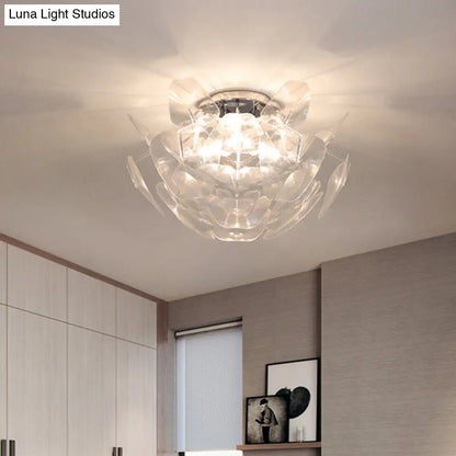 DecorBites™ DecorBites™ Contemporary Clear PVC Pine Cone Ceiling Flush Mount - 3 Bulb Flush Light for Living Room