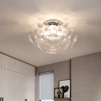 DecorBites™ DecorBites™ Contemporary Clear PVC Pine Cone Ceiling Flush Mount - 3 Bulb Flush Light for Living Room