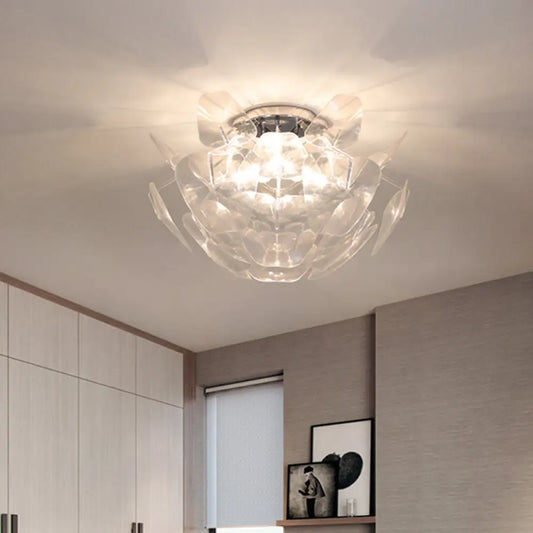 DecorBites™ DecorBites™ Contemporary Clear PVC Pine Cone Ceiling Flush Mount - 3 Bulb Flush Light for Living Room