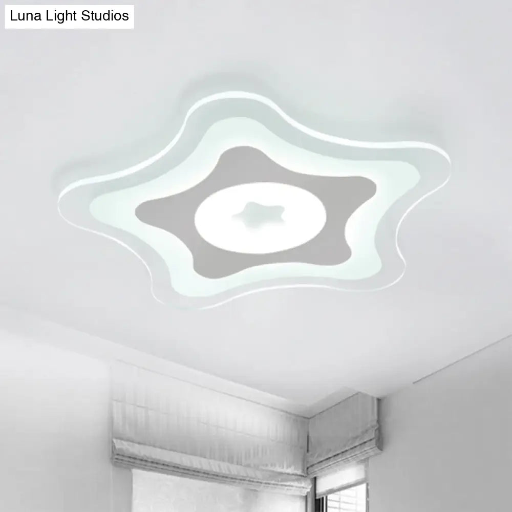 DecorBites™ DecorBites™ Contemporary Clear Starfish LED Flush Ceiling Light for Kids Bedroom