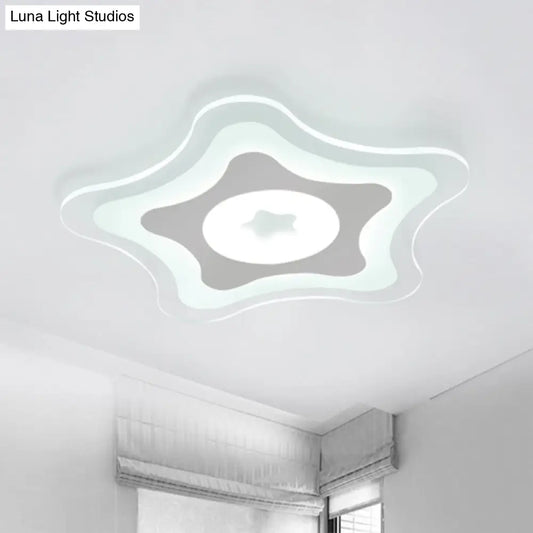 DecorBites™ DecorBites™ Contemporary Clear Starfish LED Flush Ceiling Light for Kids Bedroom