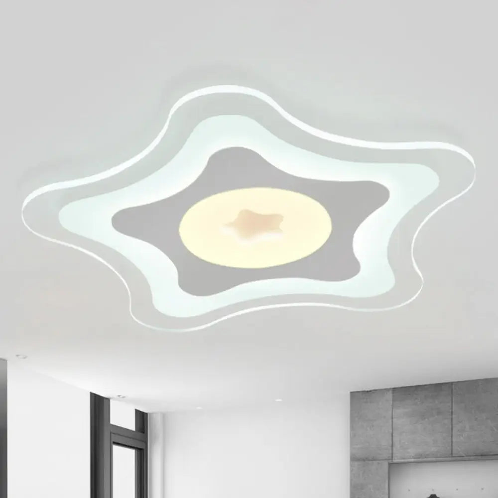 DecorBites™ DecorBites™ Contemporary Clear Starfish LED Flush Ceiling Light for Kids Bedroom