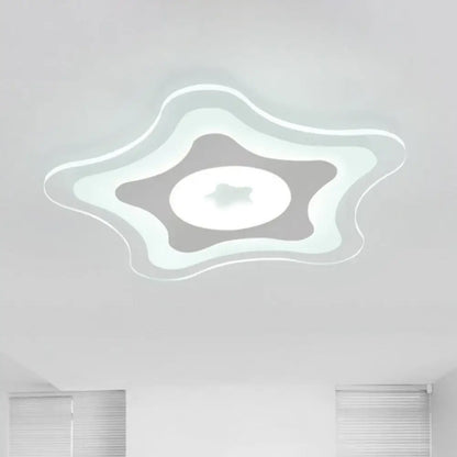 DecorBites™ DecorBites™ Contemporary Clear Starfish LED Flush Ceiling Light for Kids Bedroom