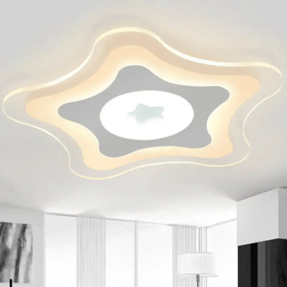 DecorBites™ DecorBites™ Contemporary Clear Starfish LED Flush Ceiling Light for Kids Bedroom