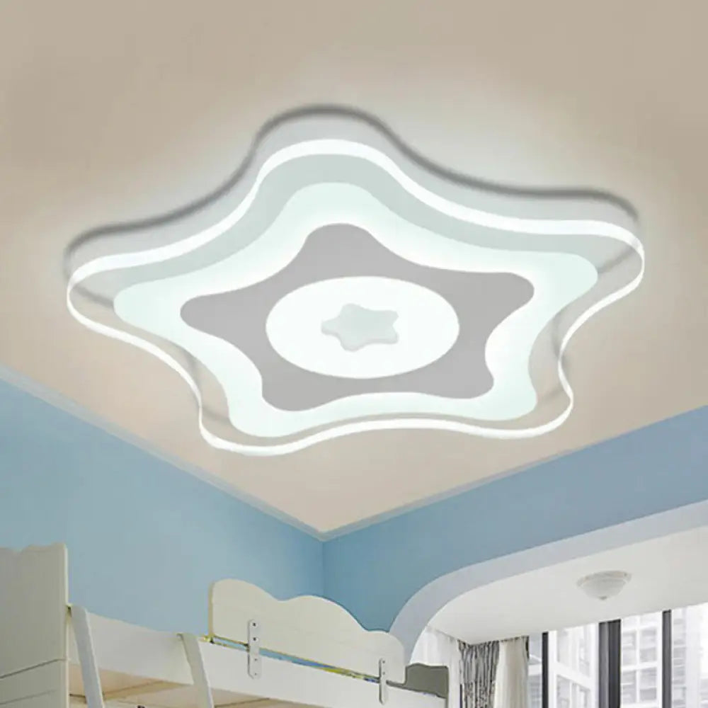 DecorBites™ DecorBites™ Contemporary Clear Starfish LED Flush Ceiling Light for Kids Bedroom