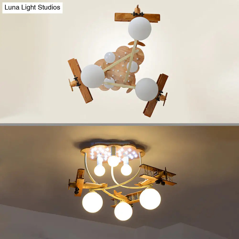 DecorBites™ DecorBites™ Contemporary Cloud & Glider Semi Flush Mount Ceiling Light for Kindergarten