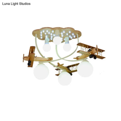 DecorBites™ DecorBites™ Contemporary Cloud & Glider Semi Flush Mount Ceiling Light for Kindergarten