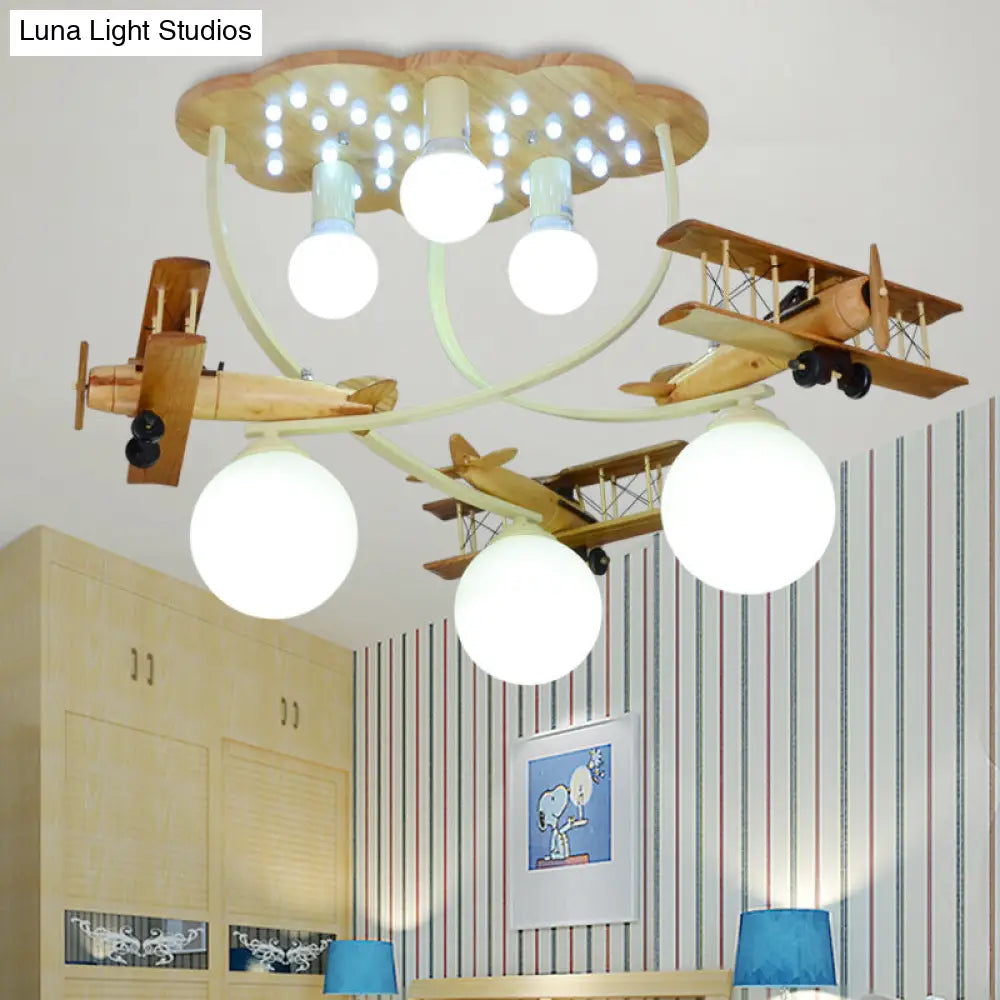 DecorBites™ DecorBites™ Contemporary Cloud & Glider Semi Flush Mount Ceiling Light for Kindergarten