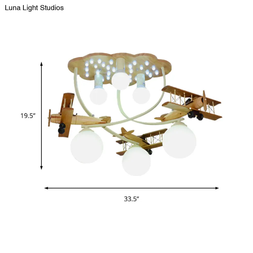 DecorBites™ DecorBites™ Contemporary Cloud & Glider Semi Flush Mount Ceiling Light for Kindergarten