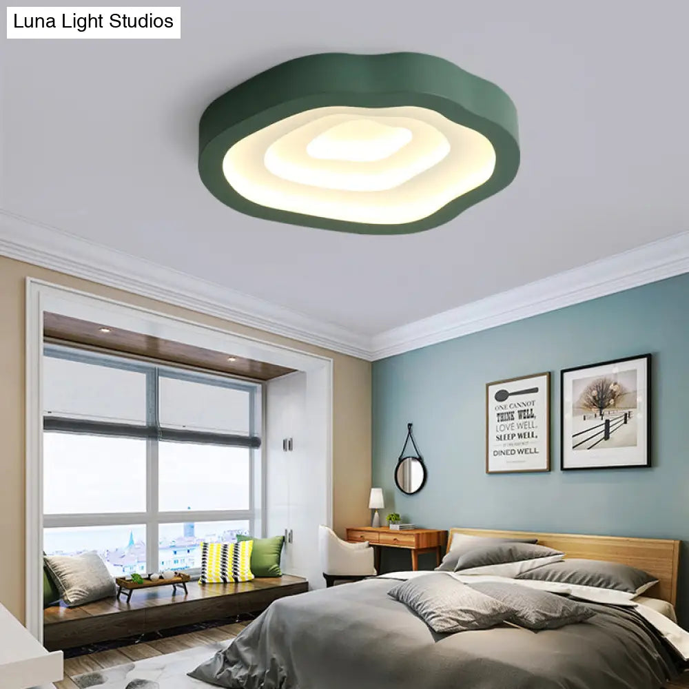 DecorBites™ DecorBites™ Contemporary Cloud LED Flushmount Ceiling Light Fixture in Black/Yellow/Blue - Warm/White Light Options