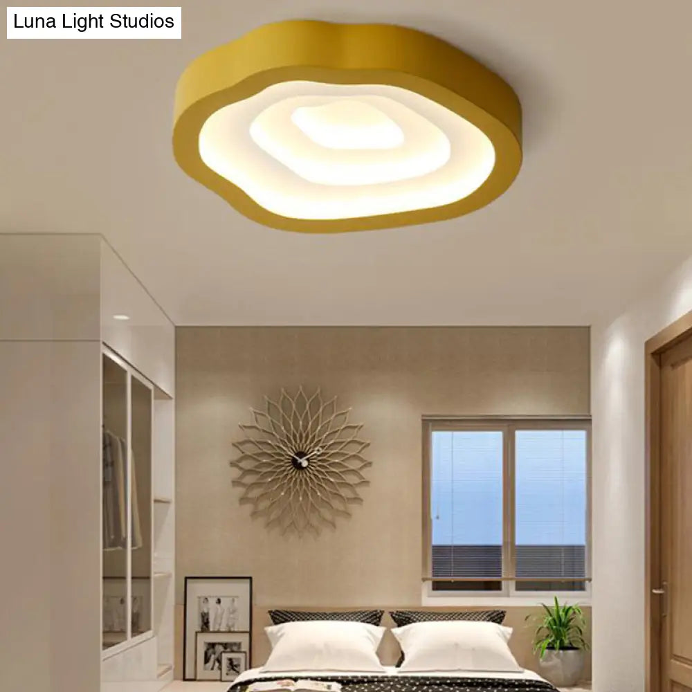 DecorBites™ DecorBites™ Contemporary Cloud LED Flushmount Ceiling Light Fixture in Black/Yellow/Blue - Warm/White Light Options